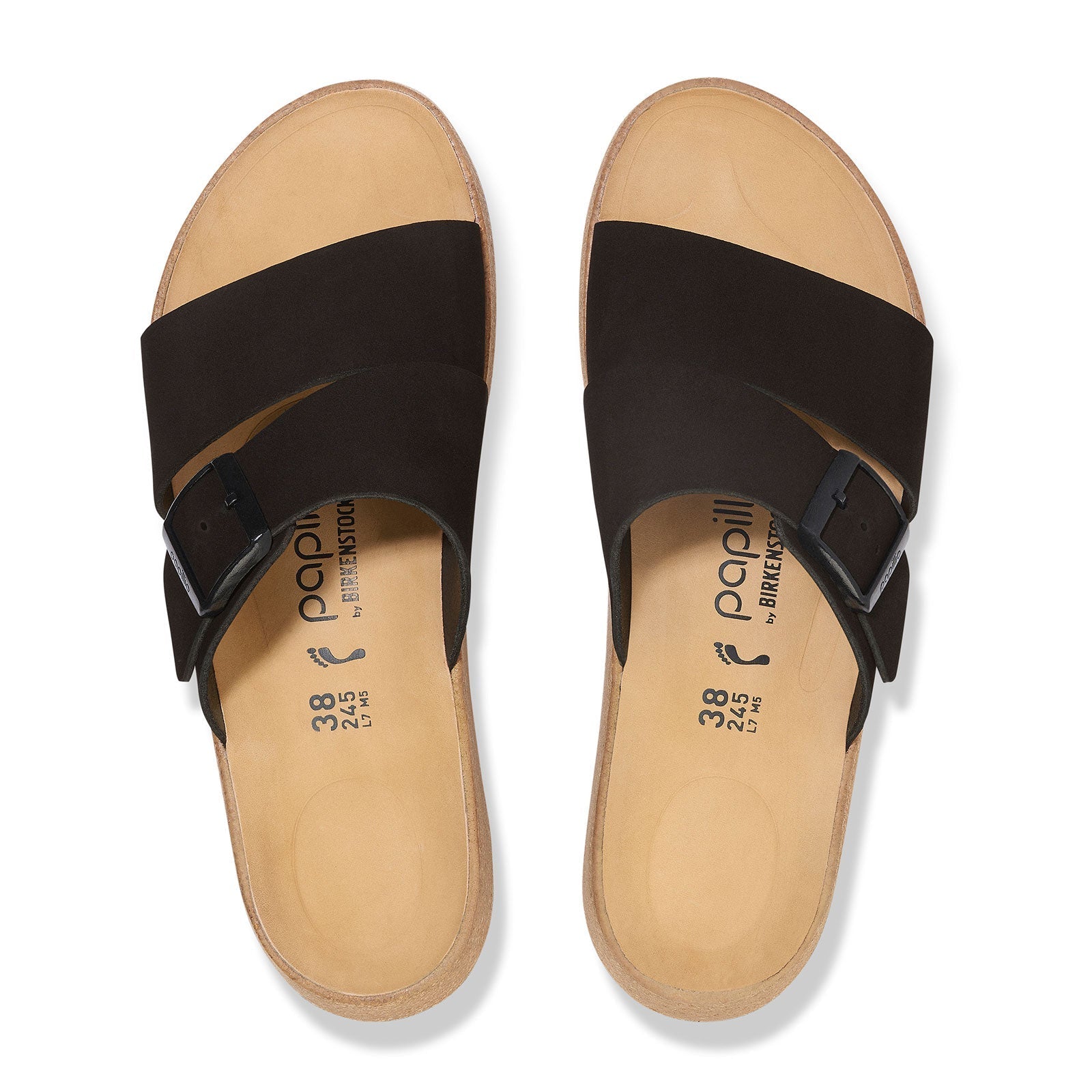 Birkenstock Almina Narrow Slide Sandal (Women) - Black Nubuck
