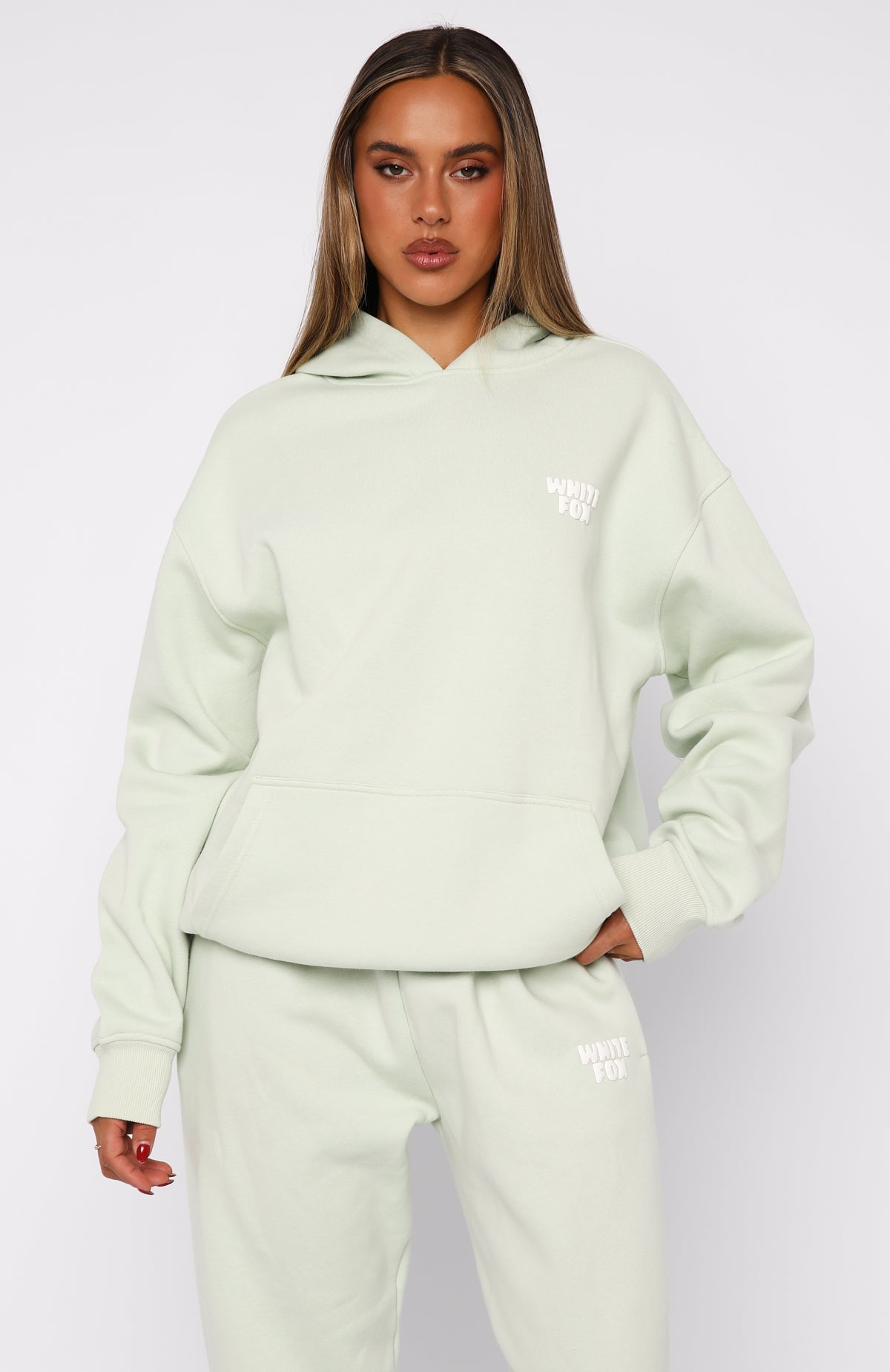 11th Street Keeping It Real Oversized Hoodie Iced Matcha