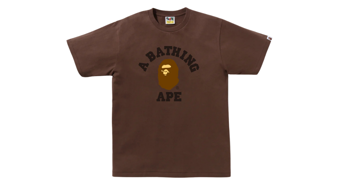 BAPE College Tee Brown