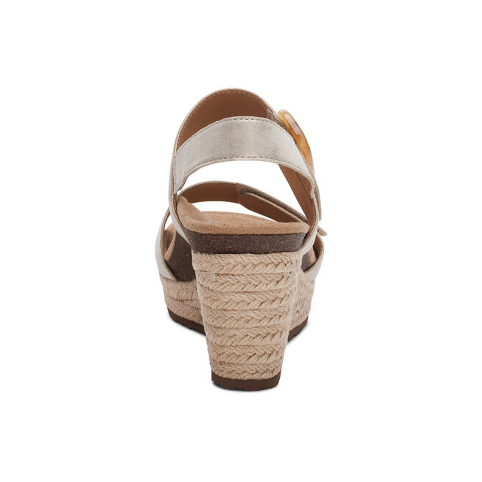 Aetrex Ashley Wedge Sandal (Women) - Champagne