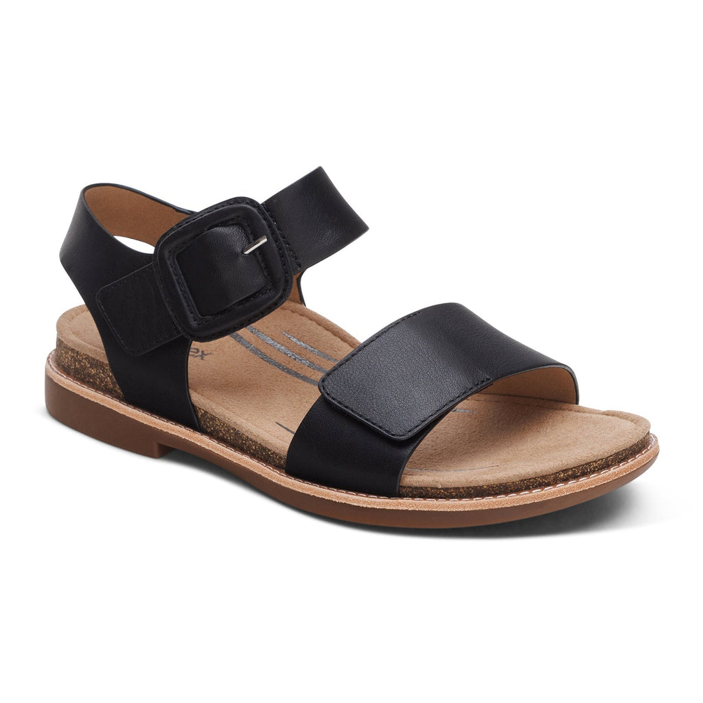 Aetrex Claire Backstrap Sandal (Women) - Black
