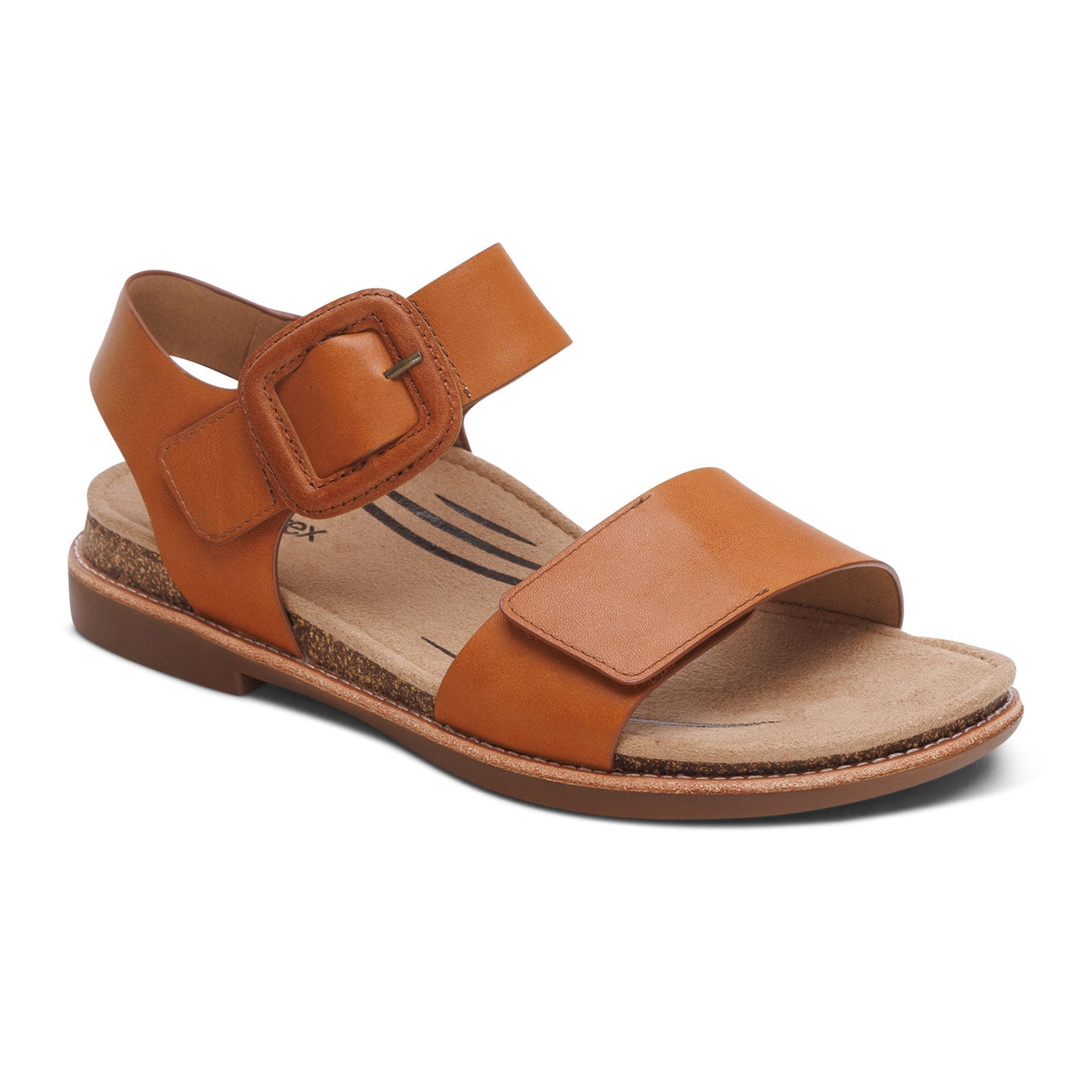Aetrex Claire Backstrap Sandal (Women) - Cognac