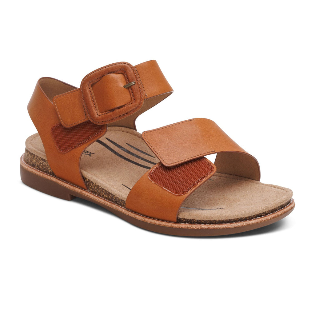 Aetrex Claire Backstrap Sandal (Women) - Cognac