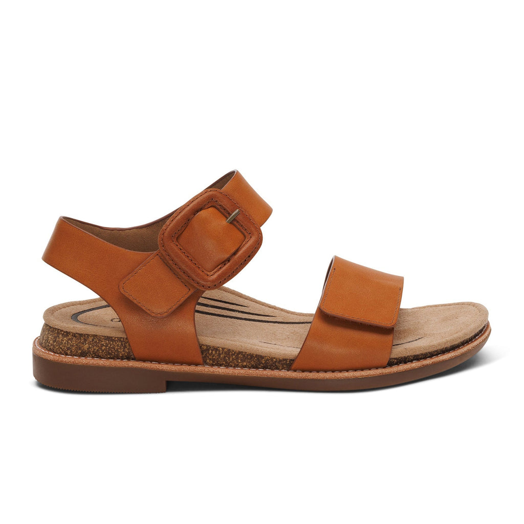 Aetrex Claire Backstrap Sandal (Women) - Cognac