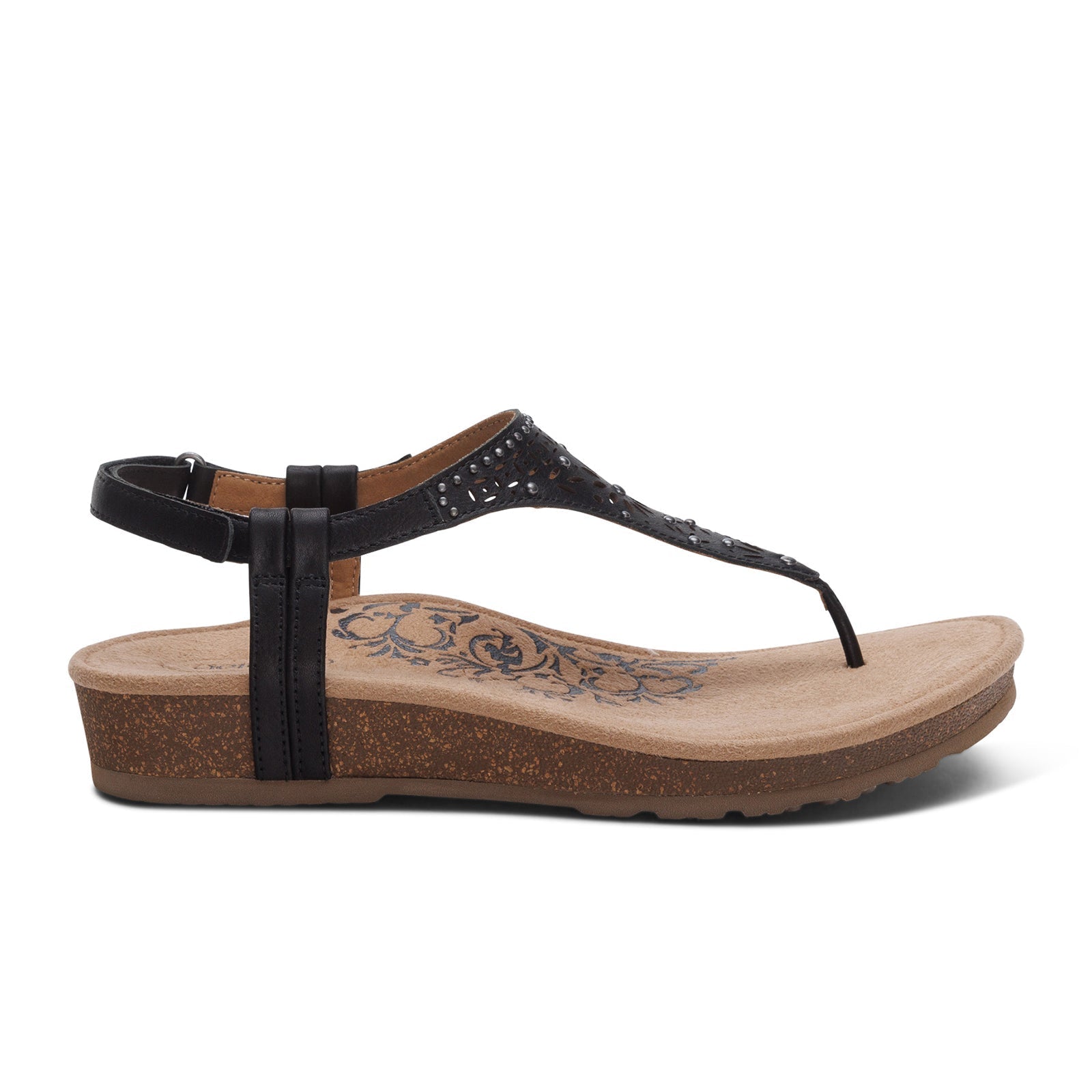 Aetrex Evelyn Backstrap Sandal (Women) - Black