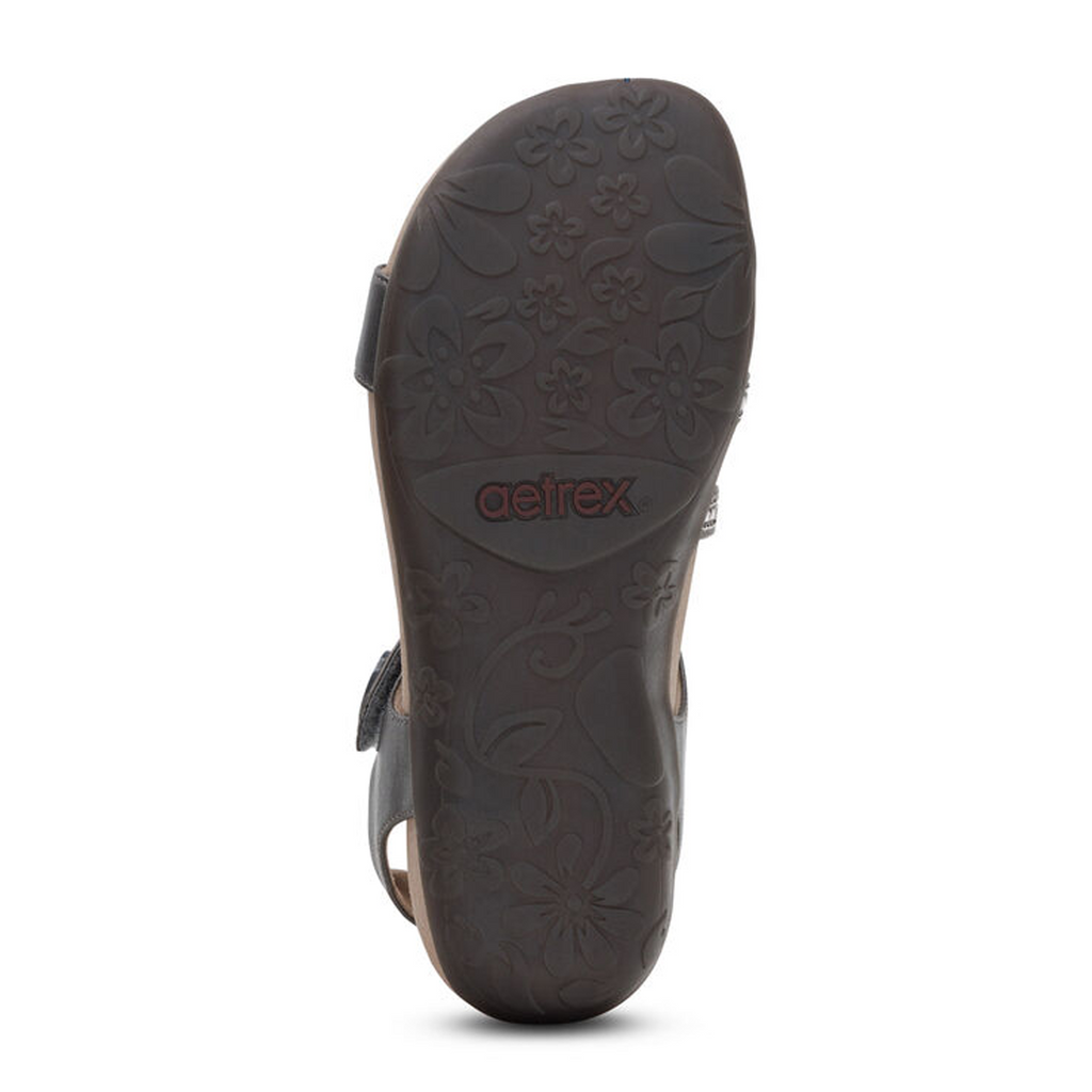 Aetrex Jess Jeweled Backstrap Sandal (Women) - Pewter Sparkle