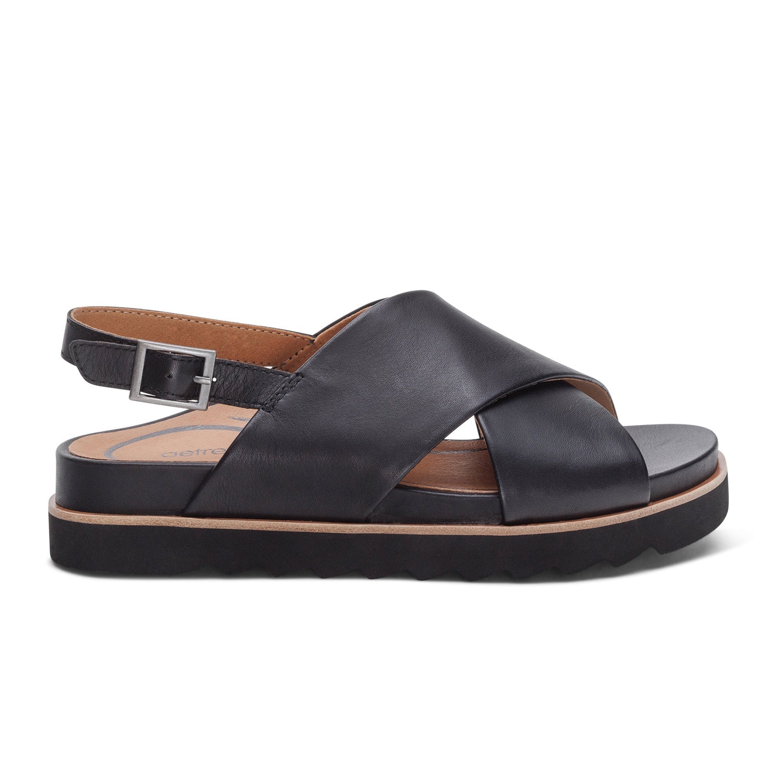Aetrex Thea Backstrap Sandal (Women) - Black