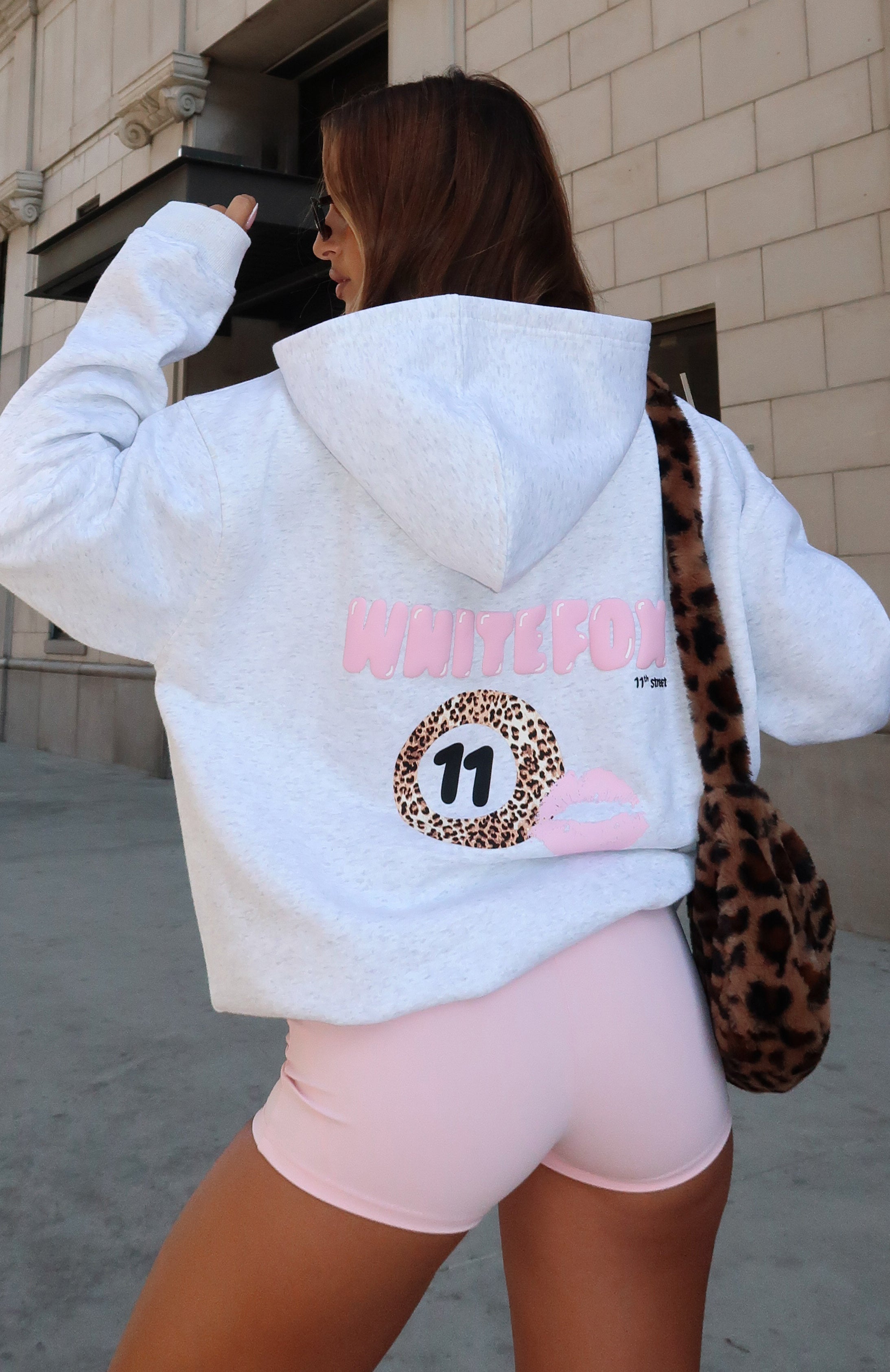11th Street She's So Lucky Oversized Hoodie Leopard Splice